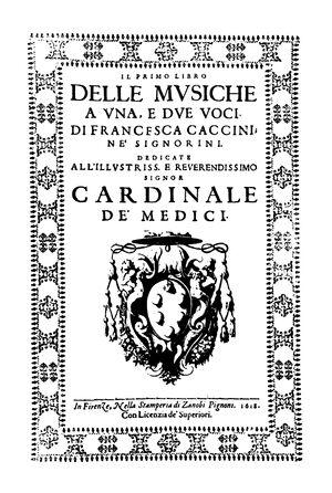 Cover of "Il Primo Libro delle Musiche"